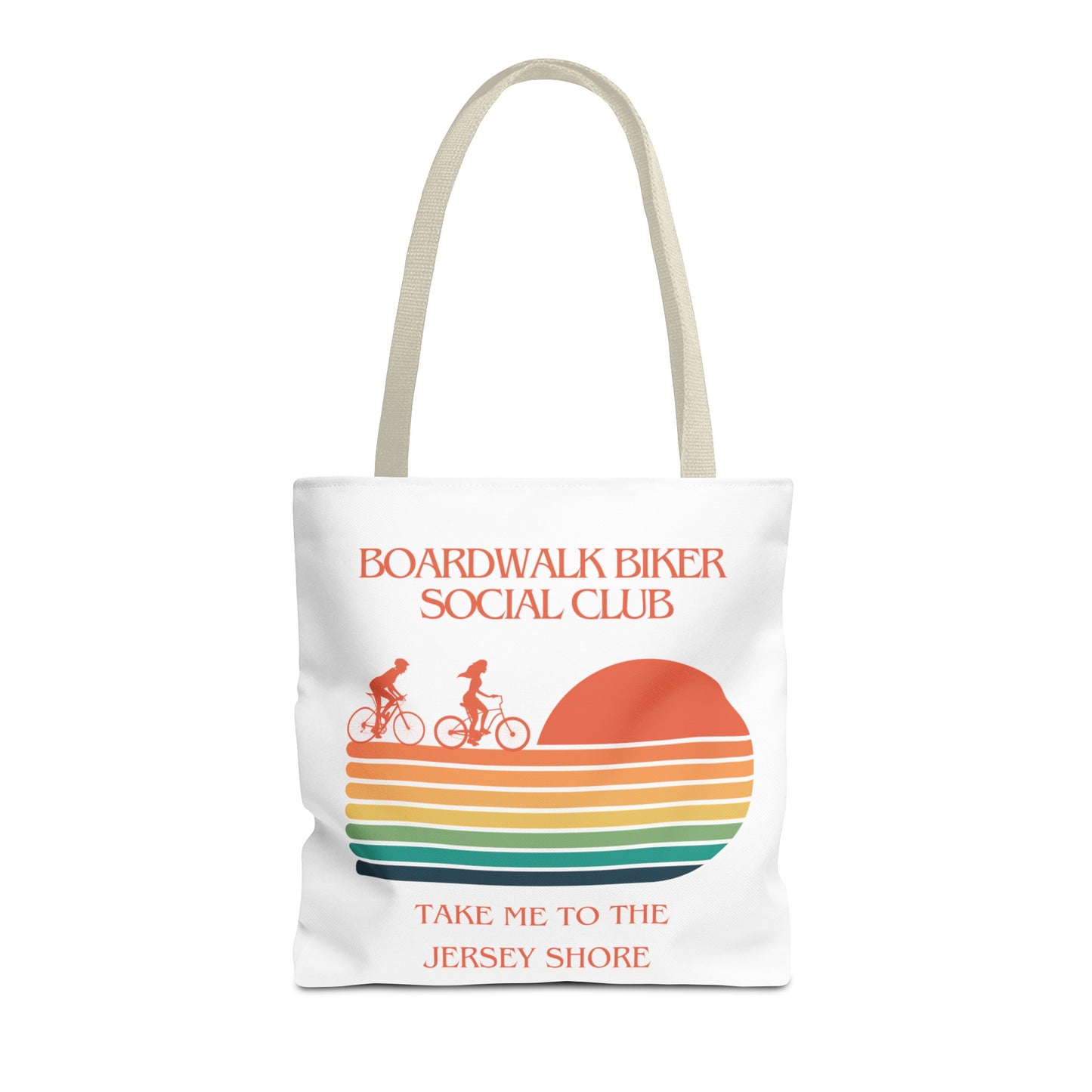 "Boardwalk Biker Social Club - Take Me to the Jersey Shore" - Tote Bag (AOP)