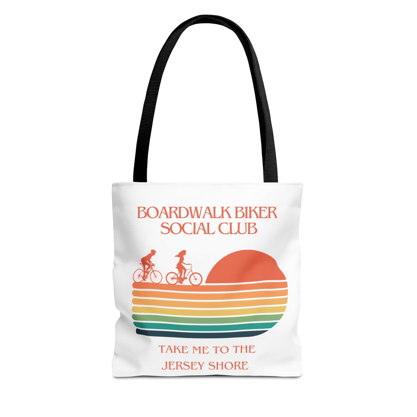 "Boardwalk Biker Social Club - Take Me to the Jersey Shore" - Tote Bag (AOP)