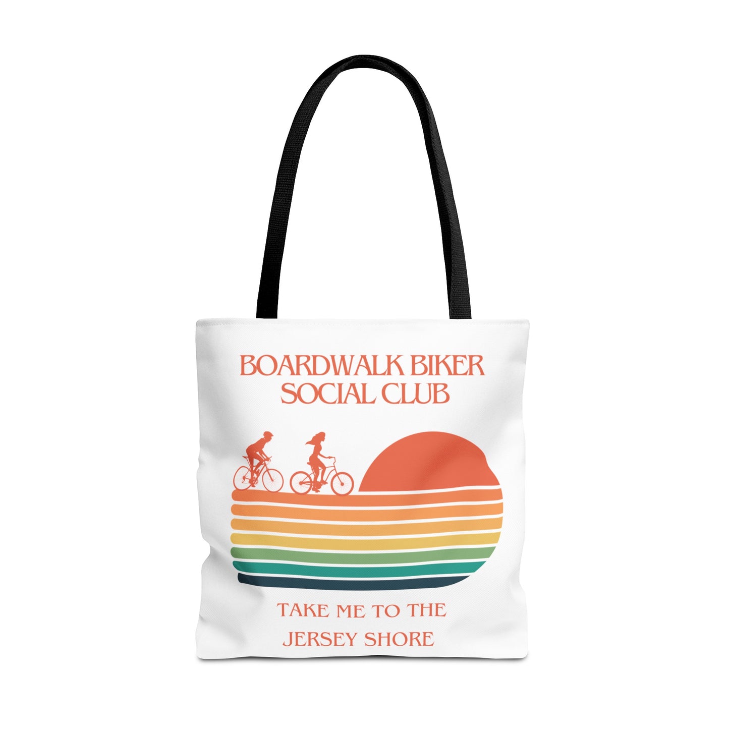 "Boardwalk Biker Social Club - Take Me to the Jersey Shore" - Tote Bag (AOP)