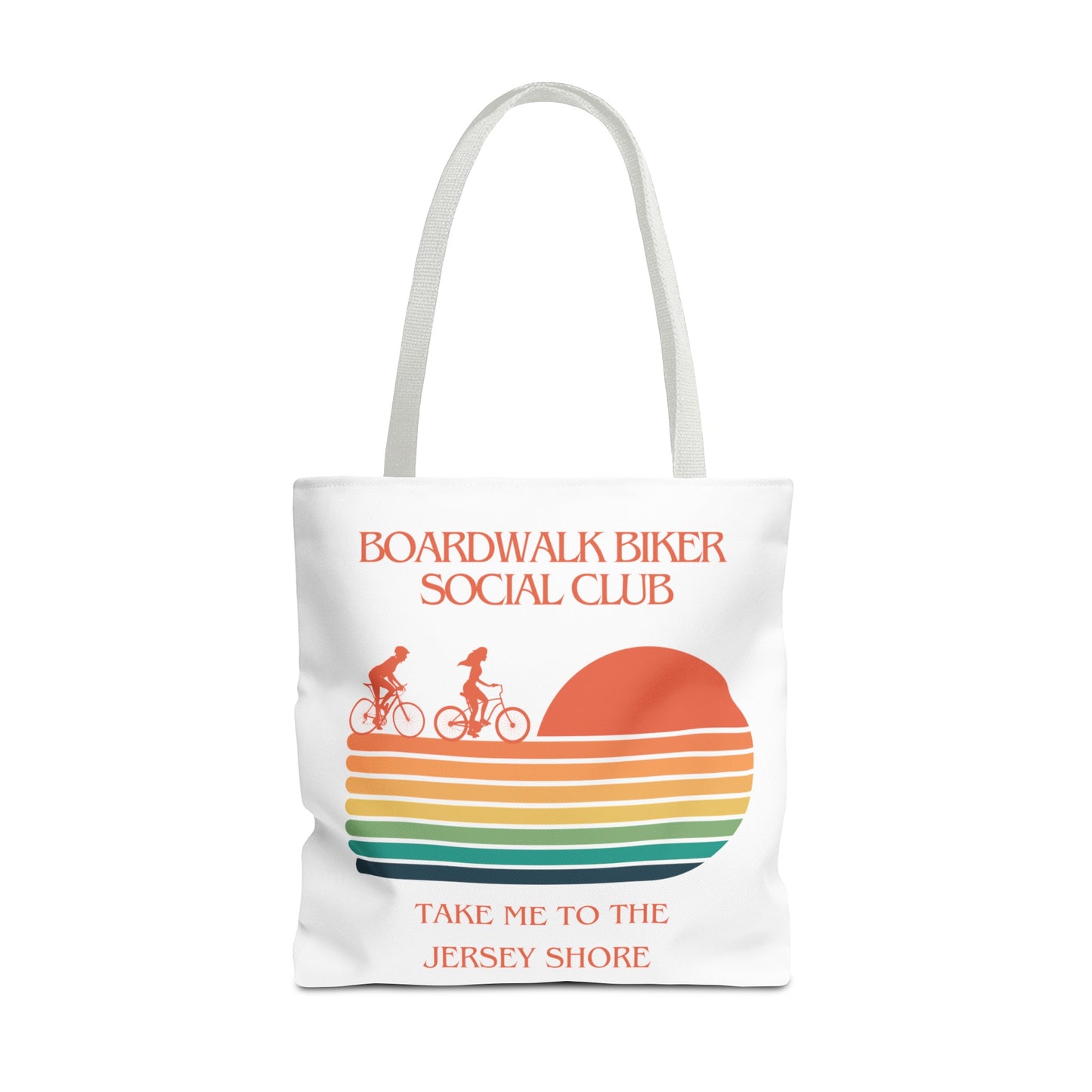 "Boardwalk Biker Social Club - Take Me to the Jersey Shore" - Tote Bag (AOP)