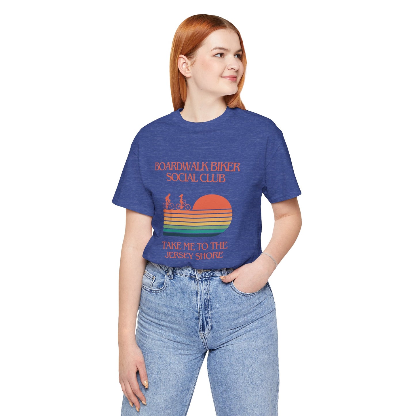 "Boardwalk Biker Social Club -- Unisex Jersey Short Sleeve Tee