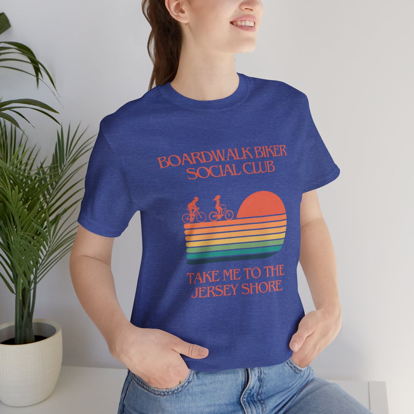 "Boardwalk Biker Social Club -- Unisex Jersey Short Sleeve Tee