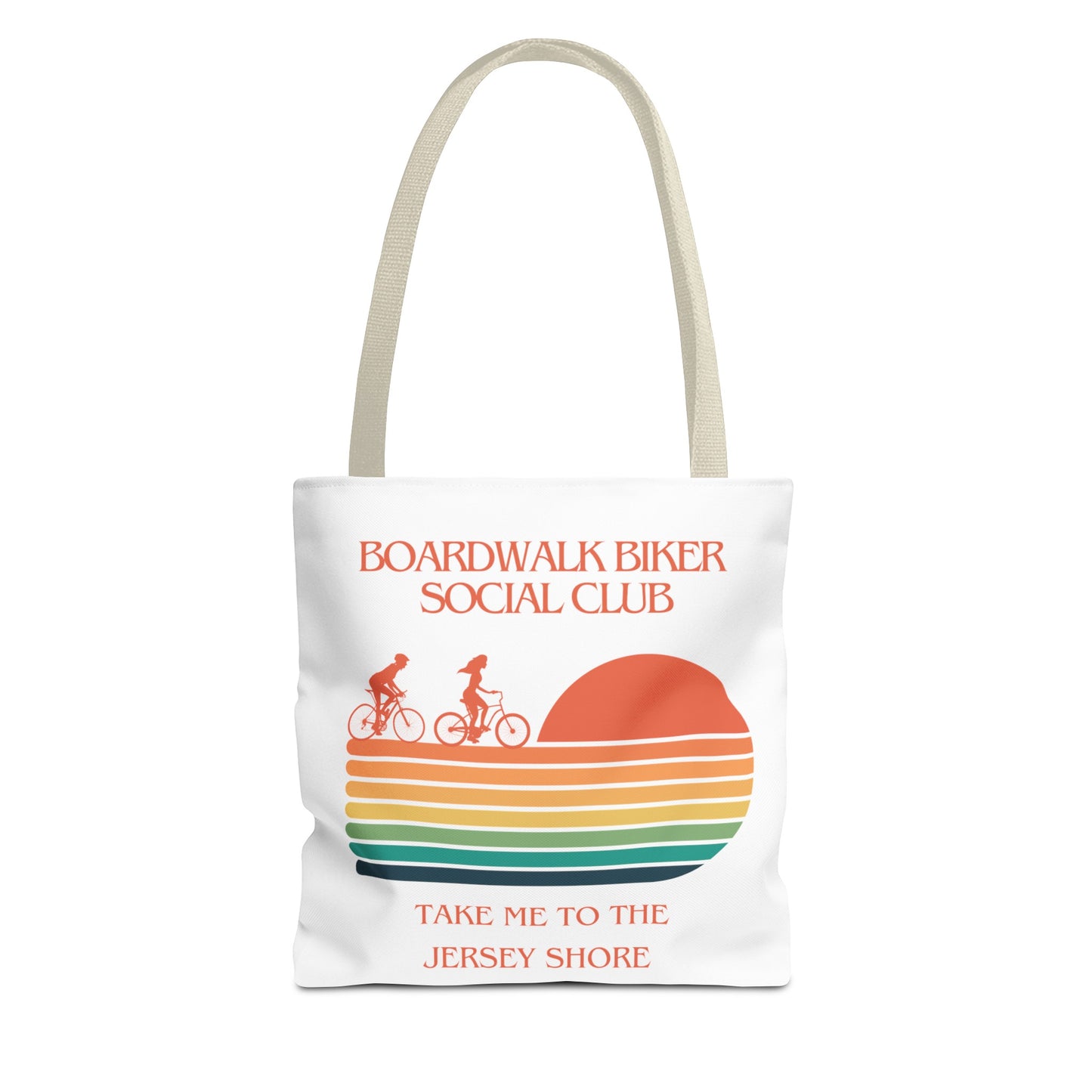 "Boardwalk Biker Social Club - Take Me to the Jersey Shore" - Tote Bag (AOP)